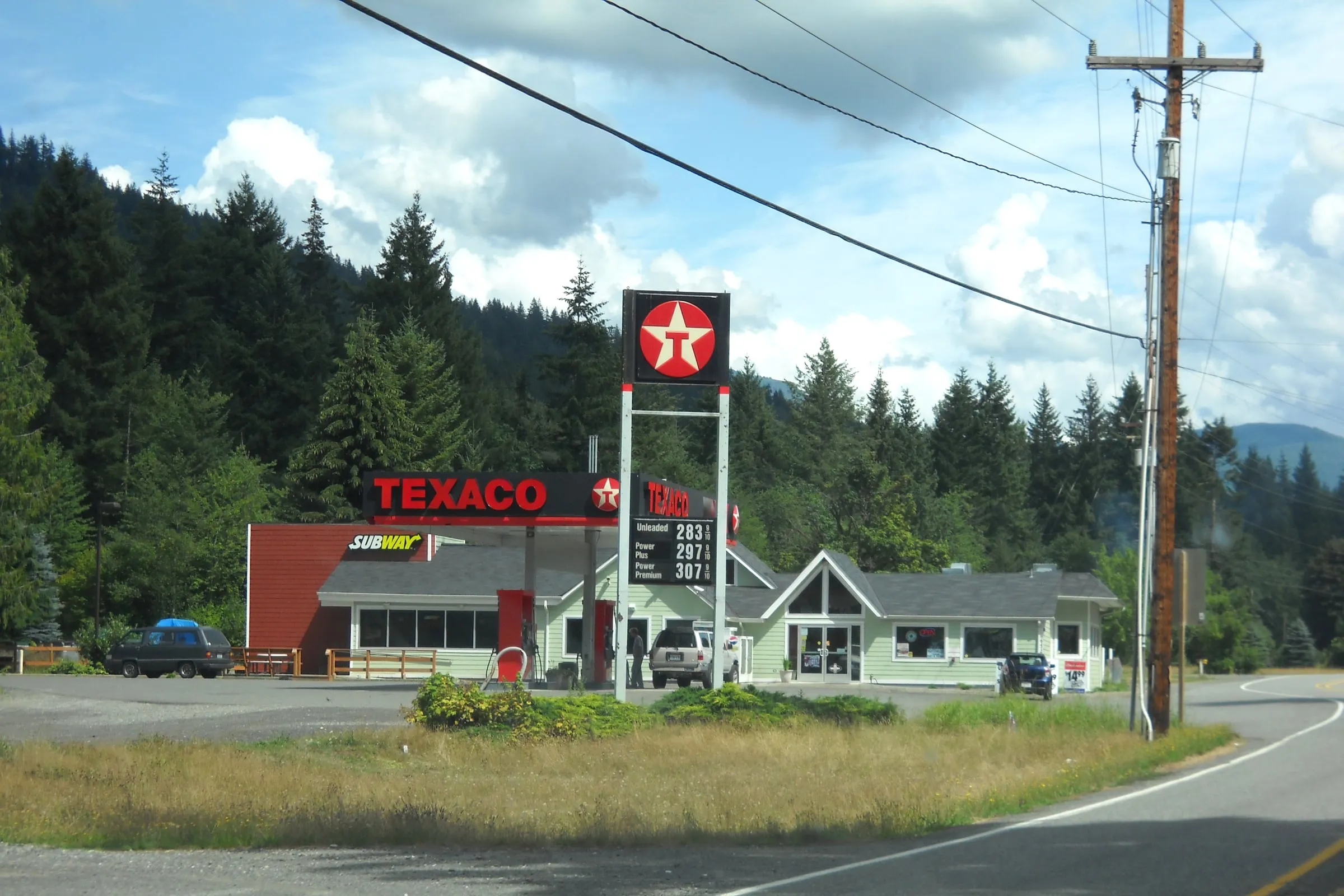 The Texaco station and market building at the Kendall junction on Mt. Baker Highway
