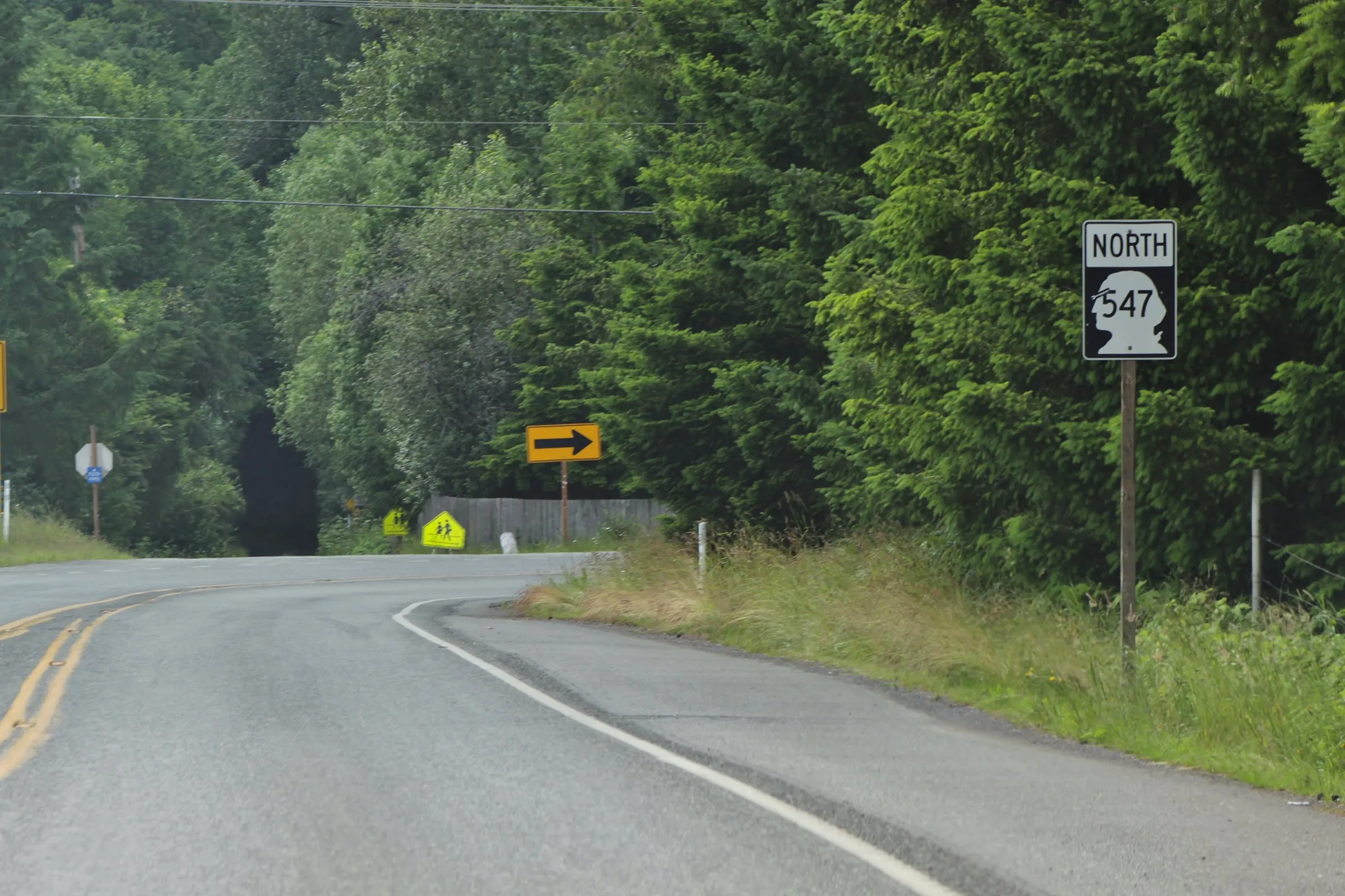 Kendall Road at the Mt. Baker Highway junction in Kendall, Washington
